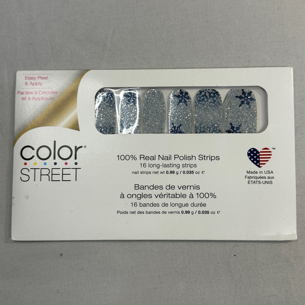 ⭐️ Color Street Silver Sparkle and Blue Star Nail Strips